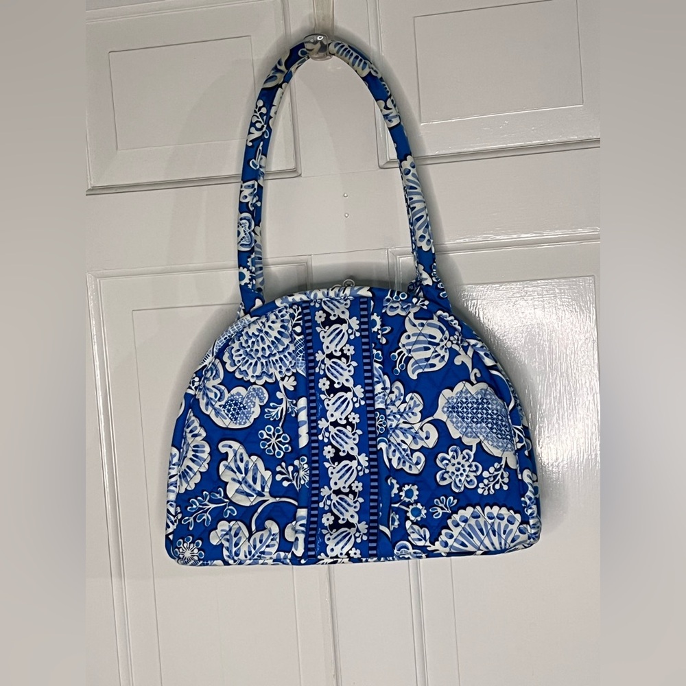 Vera Bradley Royal Blue and White Quilted Dome Tote